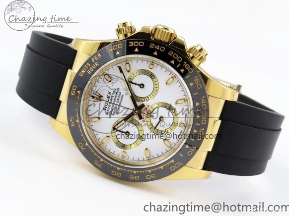 0401 Minimalist DAYTONA 116518 APSF 1:1 BEST EDITION WHITE DIAL ON OYSTERFLEX RUBBER STRAP SH 1781